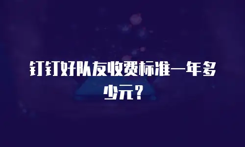 钉钉好队友收费标准一年多少元？