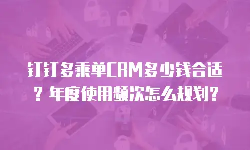 钉钉多乘单CRM多少钱合适？年度使用频次怎么规划？