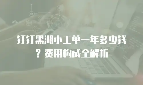 钉钉黑湖小工单一年多少钱？费用构成全解析