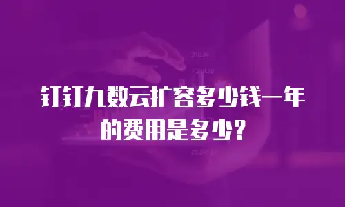 钉钉九数云扩容多少钱一年的费用是多少？