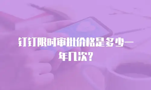 钉钉限时审批价格是多少一年几次？