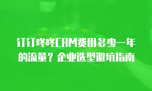 钉钉咚咚CRM费用多少一年的流量？企业选型避坑指南