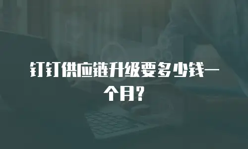 钉钉供应链升级要多少钱一个月？