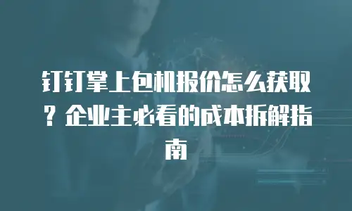 钉钉掌上包机报价怎么获取？企业主必看的成本拆解指南