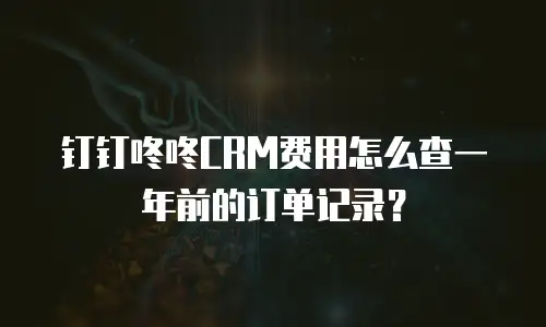 钉钉咚咚CRM费用怎么查一年前的订单记录？