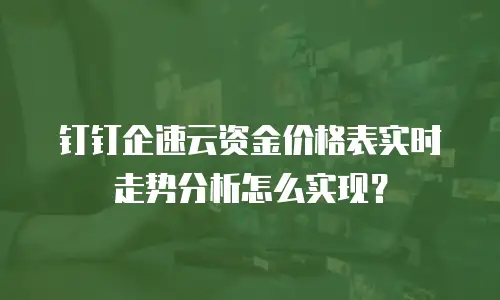 钉钉企速云资金价格表实时走势分析怎么实现？