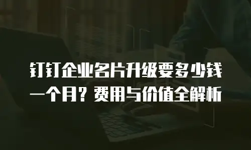 钉钉企业名片升级要多少钱一个月？费用与价值全解析