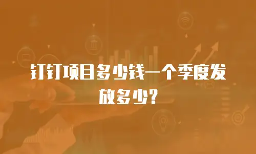 钉钉项目多少钱一个季度发放多少？