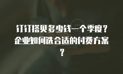 钉钉搭贝多少钱一个季度？企业如何选合适的付费方案？