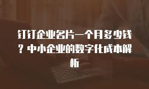 钉钉企业名片一个月多少钱？中小企业的数字化成本解析
