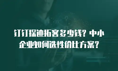 钉钉探迹拓客多少钱？中小企业如何选性价比方案？