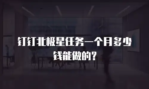 钉钉北极星任务一个月多少钱能做的？