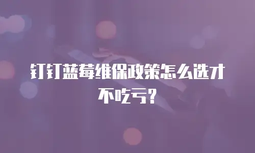 钉钉蓝莓维保政策怎么选才不吃亏？