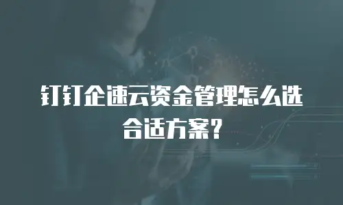 钉钉企速云资金管理怎么选合适方案？