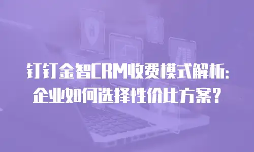 钉钉金智CRM收费模式解析：企业如何选择性价比方案？