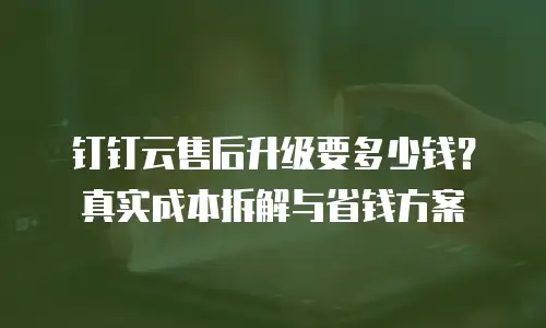钉钉云售后升级要多少钱？真实成本拆解与省钱方案