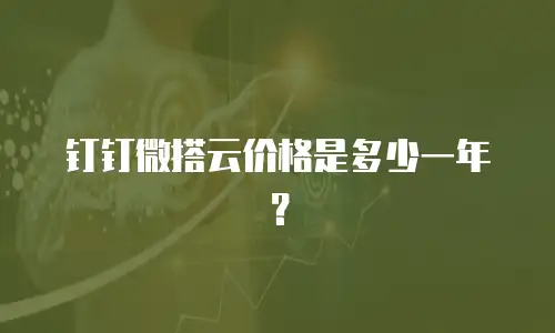 钉钉微搭云价格是多少一年？