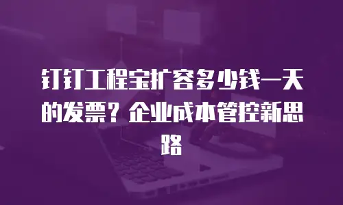 钉钉工程宝扩容多少钱一天的发票？企业成本管控新思路