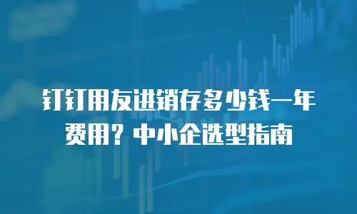 钉钉用友进销存多少钱一年费用？中小企选型指南