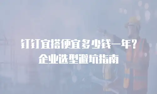 钉钉宜搭便宜多少钱一年？企业选型避坑指南