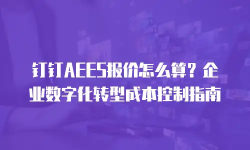 钉钉AEES报价怎么算？企业数字化转型成本控制指南
