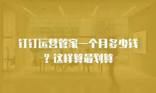 钉钉运营管家一个月多少钱？这样算最划算