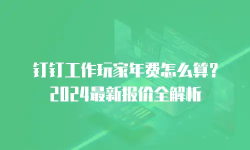 钉钉工作玩家年费怎么算？2024最新报价全解析