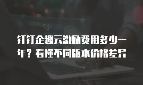 钉钉企趣云激励费用多少一年？看懂不同版本价格差异
