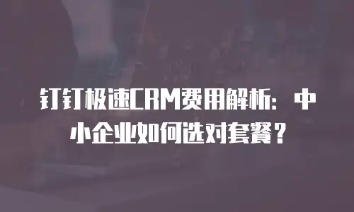 钉钉极速CRM费用解析：中小企业如何选对套餐？