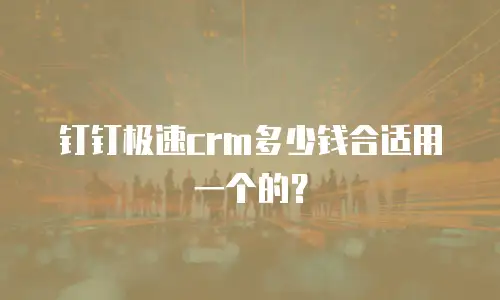 钉钉极速crm多少钱合适用一个的？