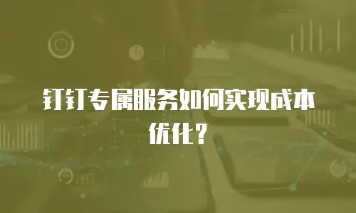 钉钉专属服务如何实现成本优化？