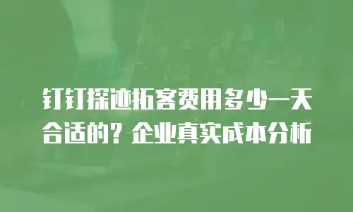 钉钉探迹拓客费用多少一天合适的？企业真实成本分析