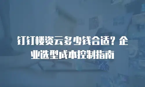 钉钉楼资云多少钱合适？企业选型成本控制指南