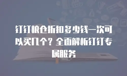 钉钉粮仓折扣多少钱一次可以买几个？全面解析钉钉专属服务