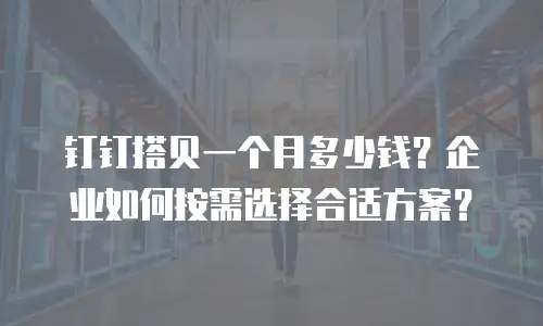钉钉搭贝一个月多少钱？企业如何按需选择合适方案？