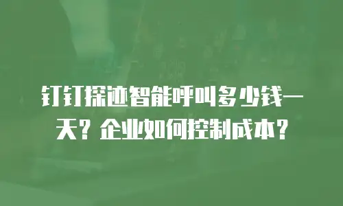 钉钉探迹智能呼叫多少钱一天？企业如何控制成本？