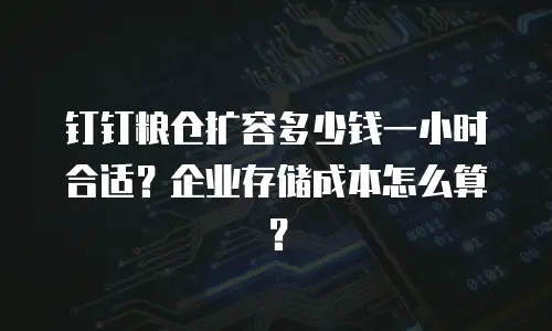 钉钉粮仓扩容多少钱一小时合适？企业存储成本怎么算？