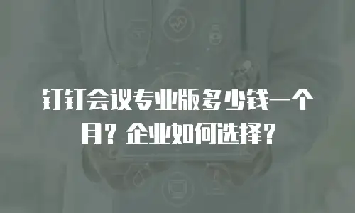 钉钉会议专业版多少钱一个月？企业如何选择？