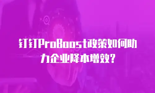 钉钉ProBoost政策如何助力企业降本增效？