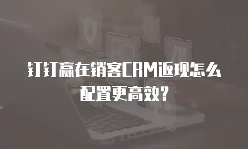 钉钉赢在销客CRM返现怎么配置更高效？