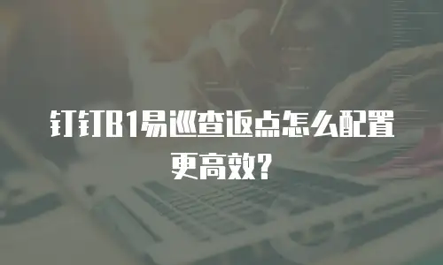 钉钉B1易巡查返点怎么配置更高效？