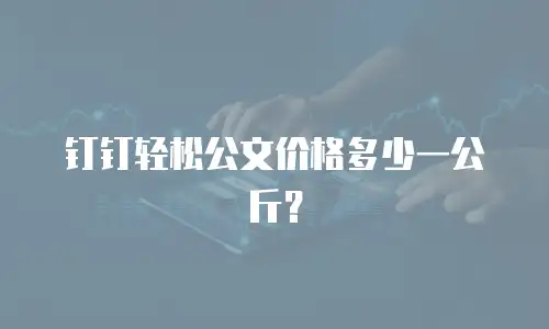 钉钉轻松公文价格多少一公斤？