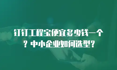钉钉工程宝便宜多少钱一个？中小企业如何选型？