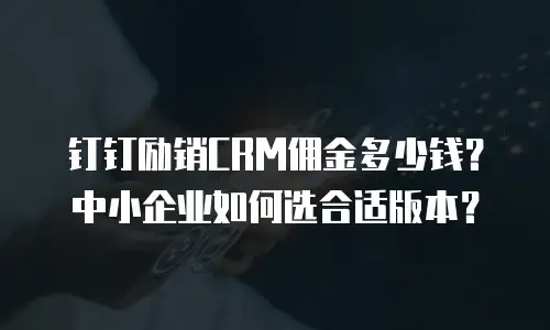 钉钉励销CRM佣金多少钱？中小企业如何选合适版本？
