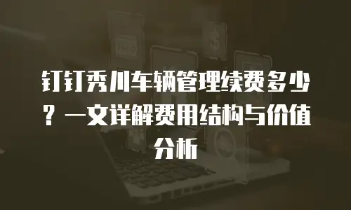 钉钉秀川车辆管理续费多少？一文详解费用结构与价值分析