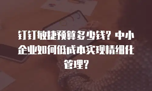 钉钉敏捷预算多少钱？中小企业如何低成本实现精细化管理？