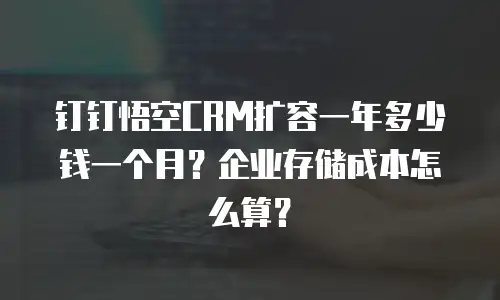 钉钉悟空CRM扩容一年多少钱一个月？企业存储成本怎么算？