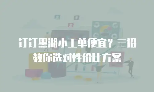 钉钉黑湖小工单便宜？三招教你选对性价比方案