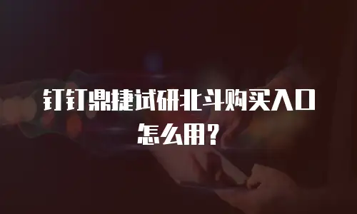 钉钉鼎捷试研北斗购买入口怎么用？