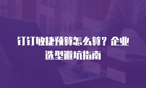 钉钉敏捷预算怎么算？企业选型避坑指南